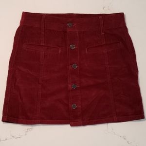 Maroon Hi-Rise A-Line Skirt